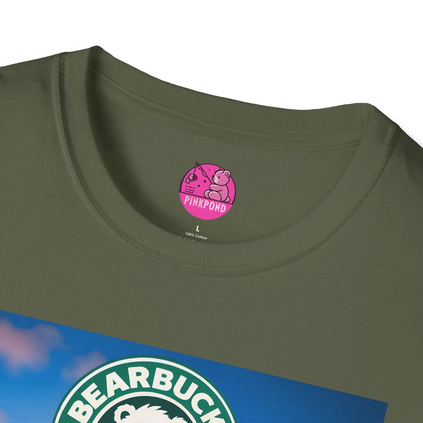 Bearbucks “Enjoy It Everywhere” Tee — Coffee-Loving Bear Convertible Graphic T-Shirt