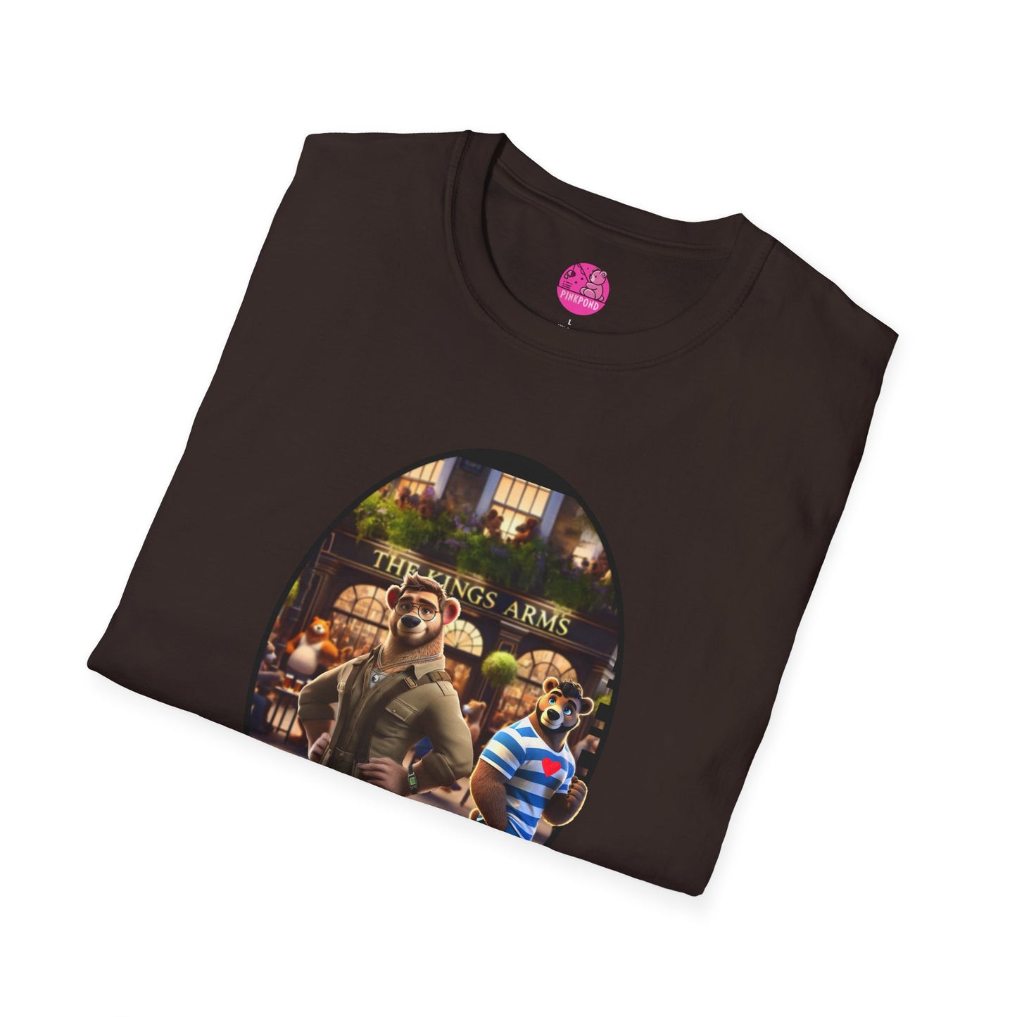 Retro Bear Scene T-Shirt - Fly-by Cruise at the Kings Arms