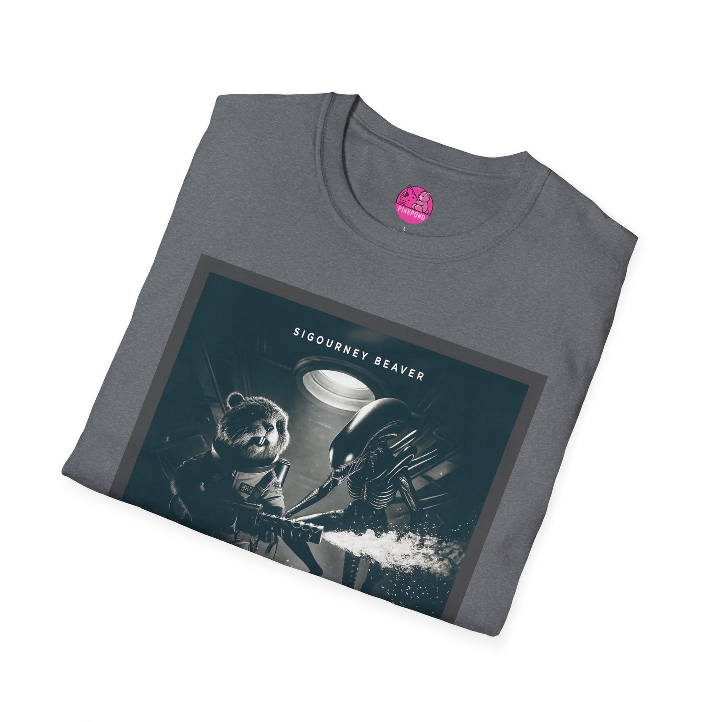 Retro Noir Alien Parody Sci-Fi T-Shirt Featuring Sigourney Beaver