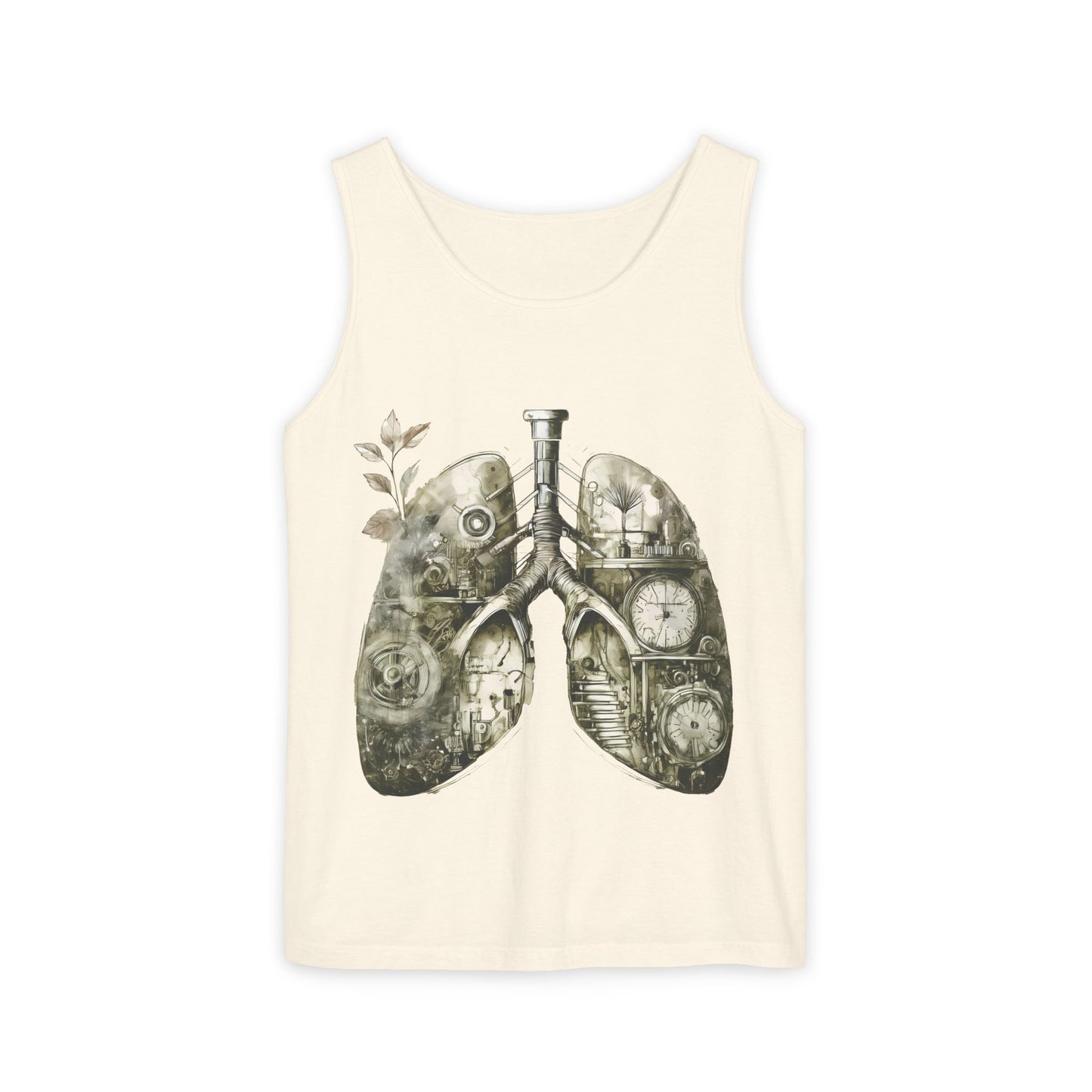 Copy of Clockwork Lungs Unisex Tank Top - Breathe In, Wind Up Design