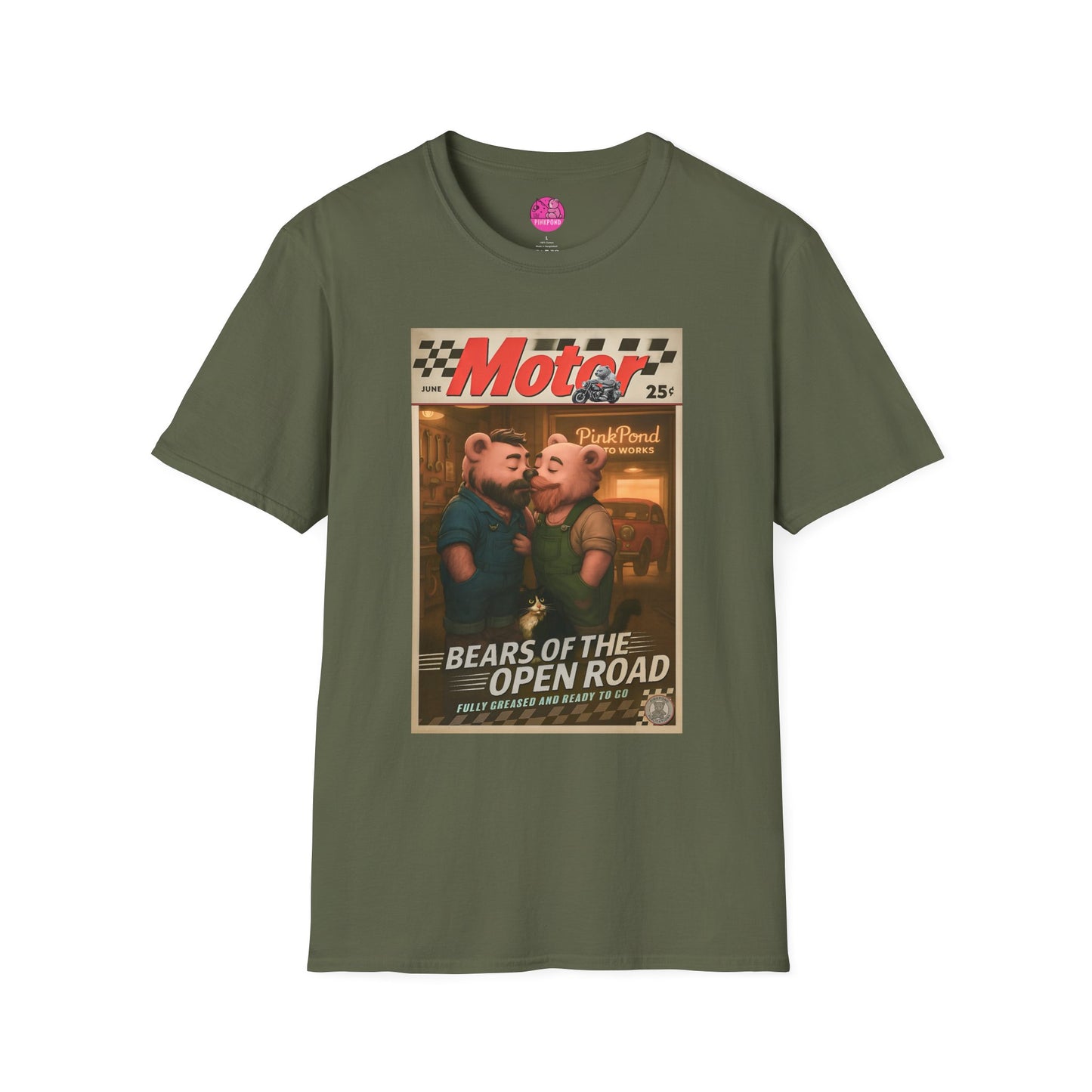 Bear Retro 1950s Motor Magazine T-Shirt