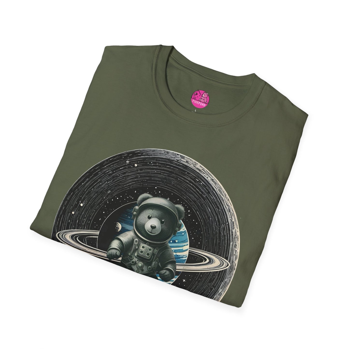 Cosmic Explorer Teddy T-Shirt - Spacefaring Bear Graphic Tee for Space Lovers and Adventurers