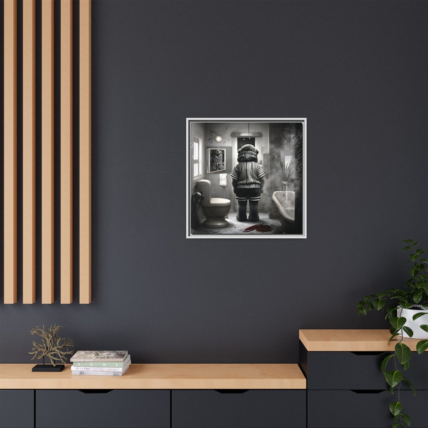 Canvas Art Print - The Untimely Demise of Benjamin Bear by Andrew McCarter, Dark Surreal Artwork