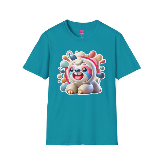Sylvester Sloth Chill Tee - Laid-Back and Playful Unisex Softstyle T-Shirt for Sloth Lovers