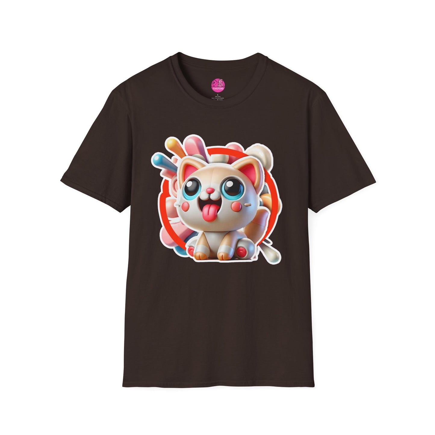 Katey Cat T-Shirt - Burst of Playful Energy | Unisex Softstyle