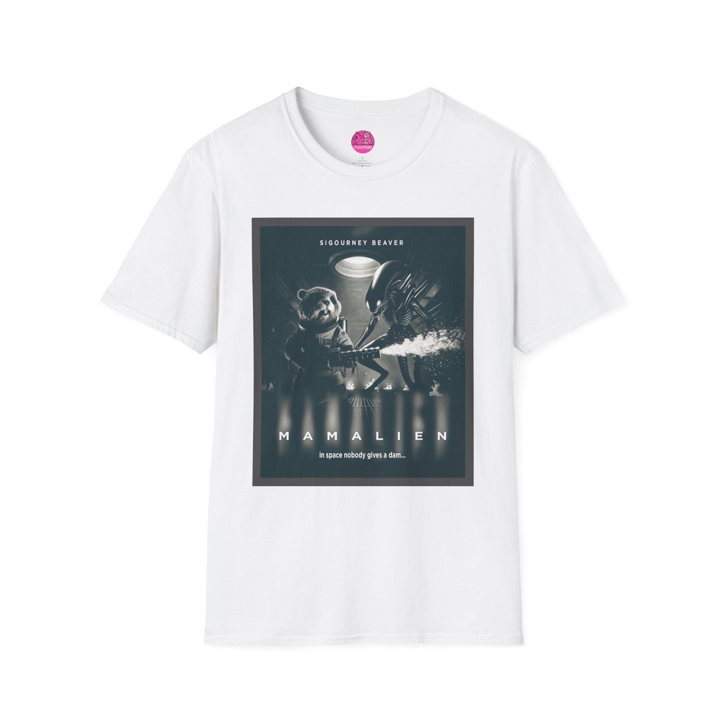 Retro Noir Alien Parody Sci-Fi T-Shirt Featuring Sigourney Beaver