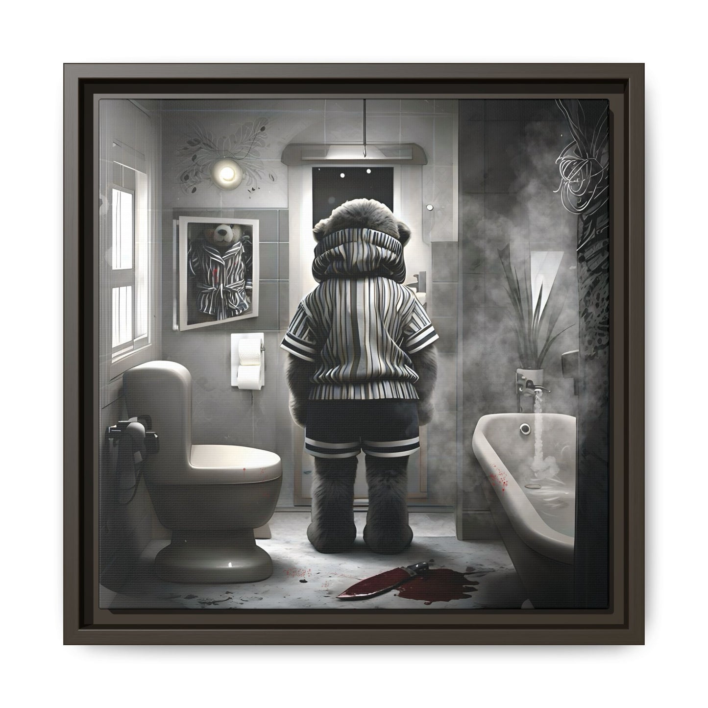 Canvas Art Print - The Untimely Demise of Benjamin Bear by Andrew McCarter, Dark Surreal Artwork