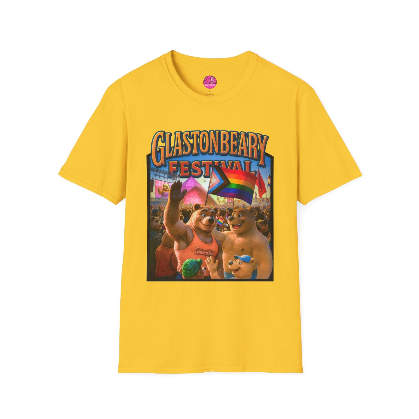 Glastonbeary Festival Unisex Tee - Bear Pride, Queer Joy, Festival Fashion