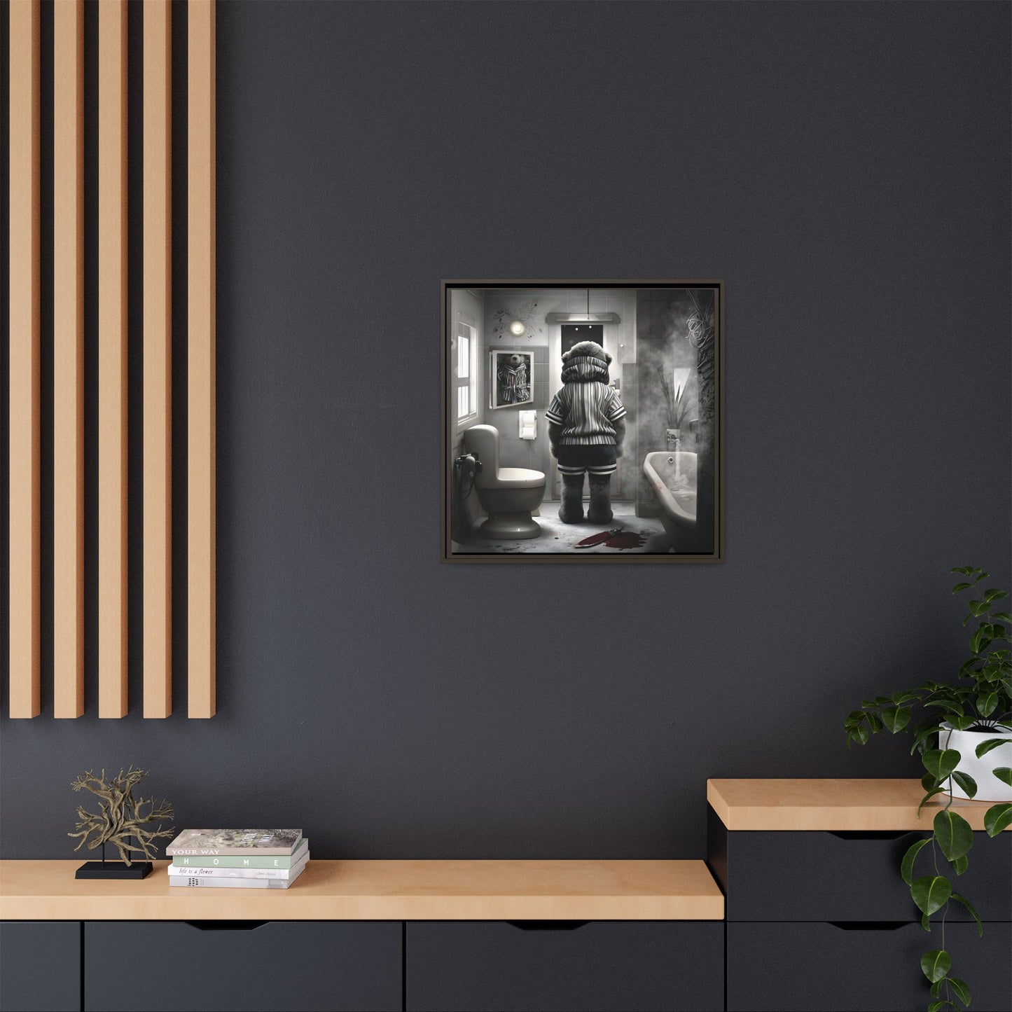 Canvas Art Print - The Untimely Demise of Benjamin Bear by Andrew McCarter, Dark Surreal Artwork