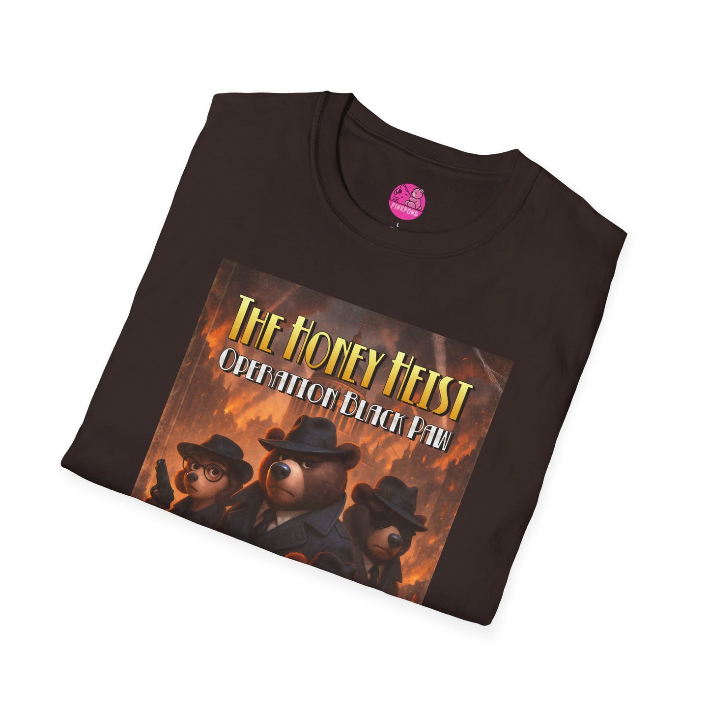 Unisex Tee - The Honey Heist: Operation Black Paw Noir Bear Detective Squad Shirt