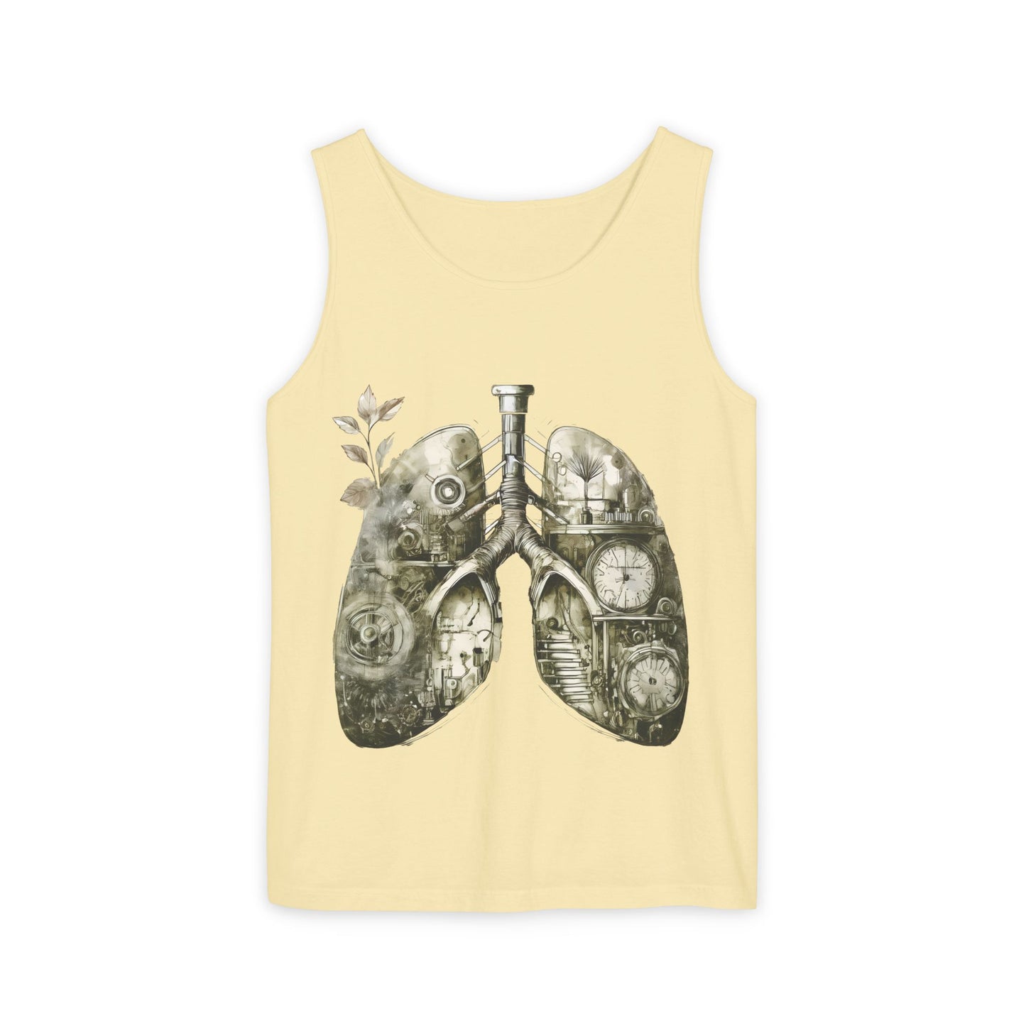 Copy of Clockwork Lungs Unisex Tank Top - Breathe In, Wind Up Design