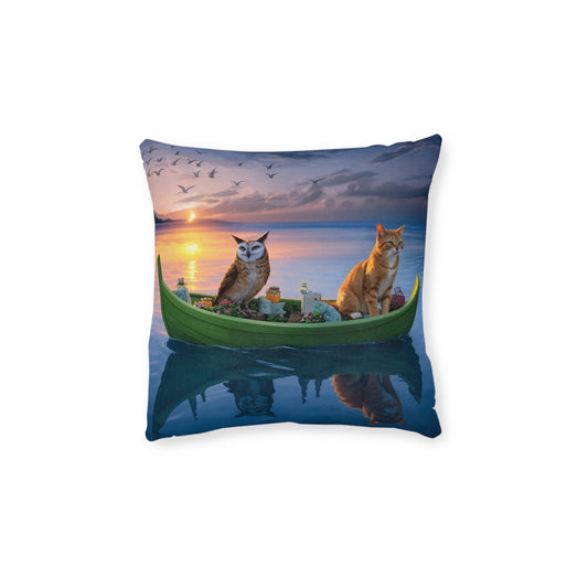 Square Pillow - Owl & The Pussycat PinkPond Cushion
