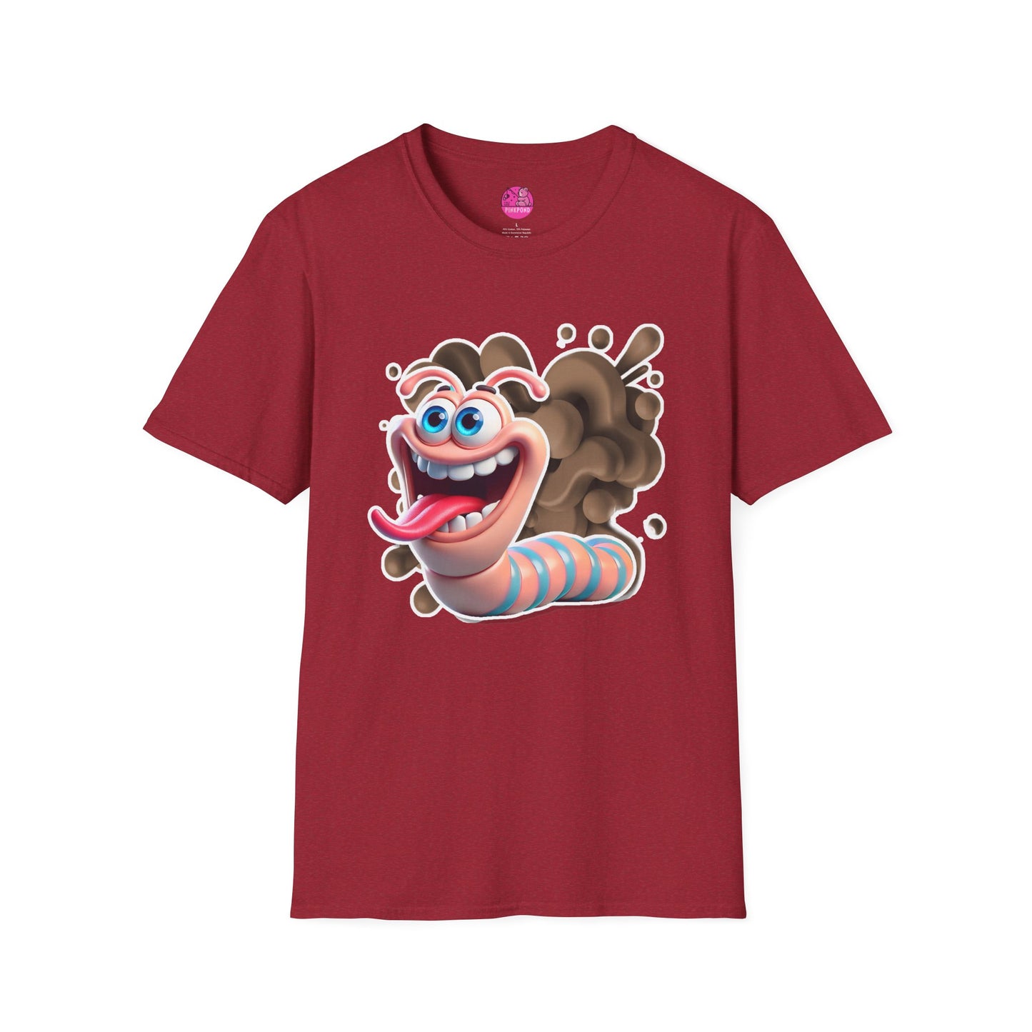 Willy the Worm T-Shirt - Wiggly and Wacky Unisex Softstyle Tee with 3D Design