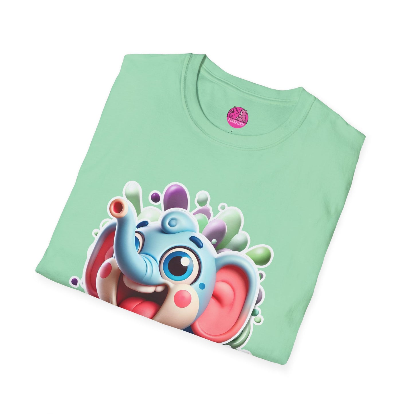 Eugene the Elephant T-Shirt - Unisex Softstyle Tee with Big Ears and Playful Charm