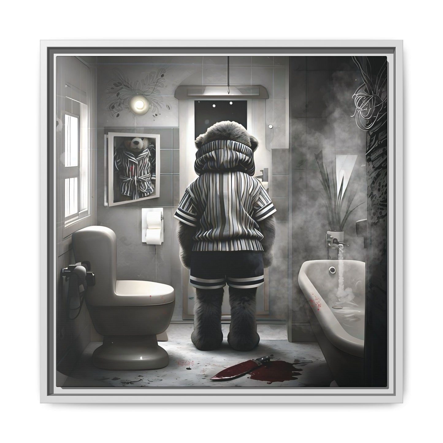 Canvas Art Print - The Untimely Demise of Benjamin Bear by Andrew McCarter, Dark Surreal Artwork