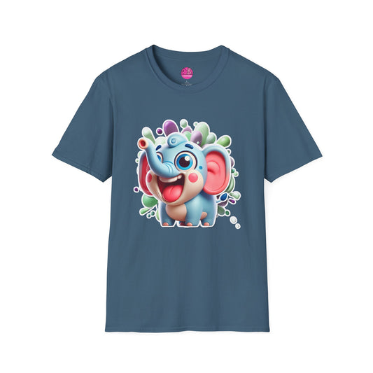 Eugene the Elephant T-Shirt - Unisex Softstyle Tee with Big Ears and Playful Charm