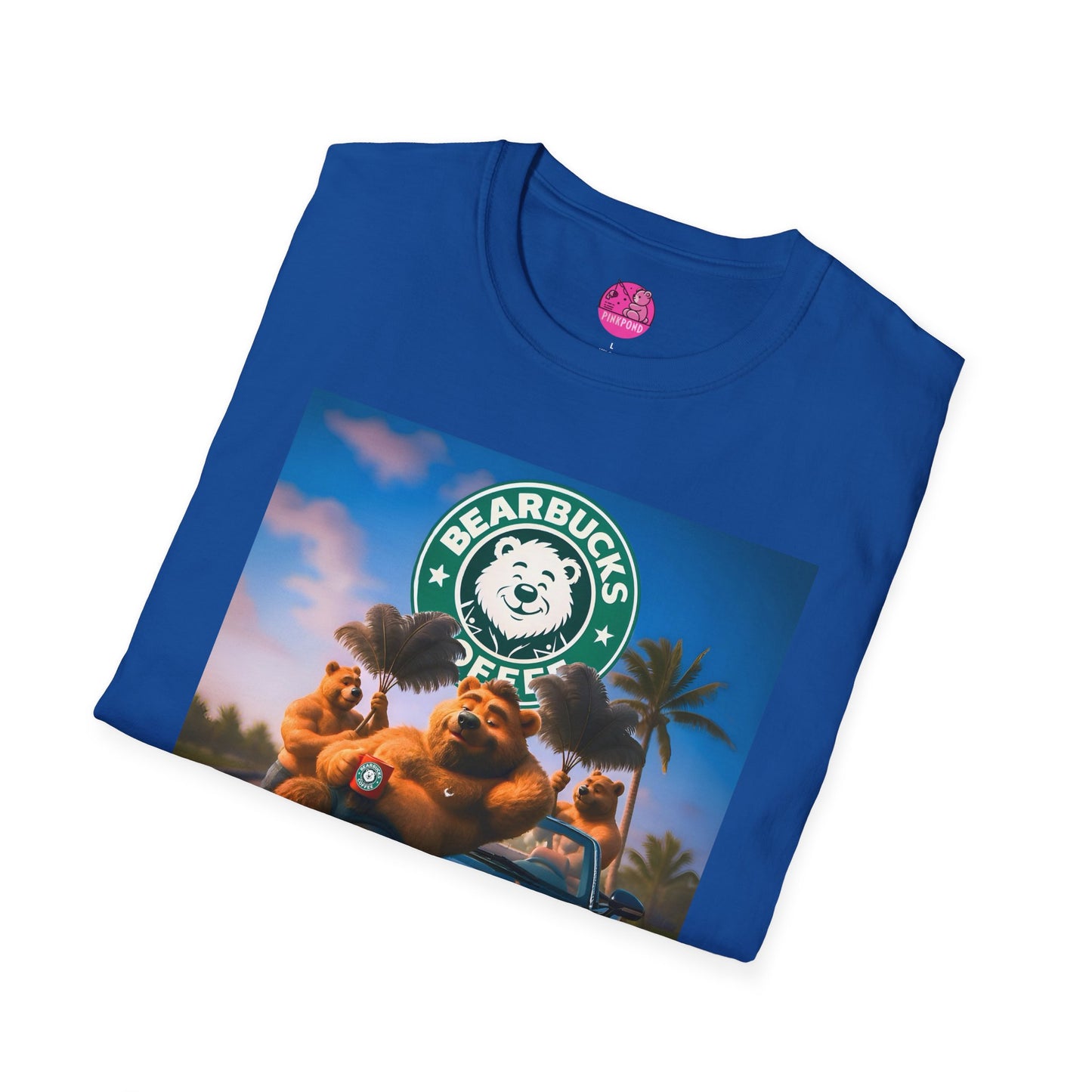 Bearbucks “Enjoy It Everywhere” Tee — Coffee-Loving Bear Convertible Graphic T-Shirt