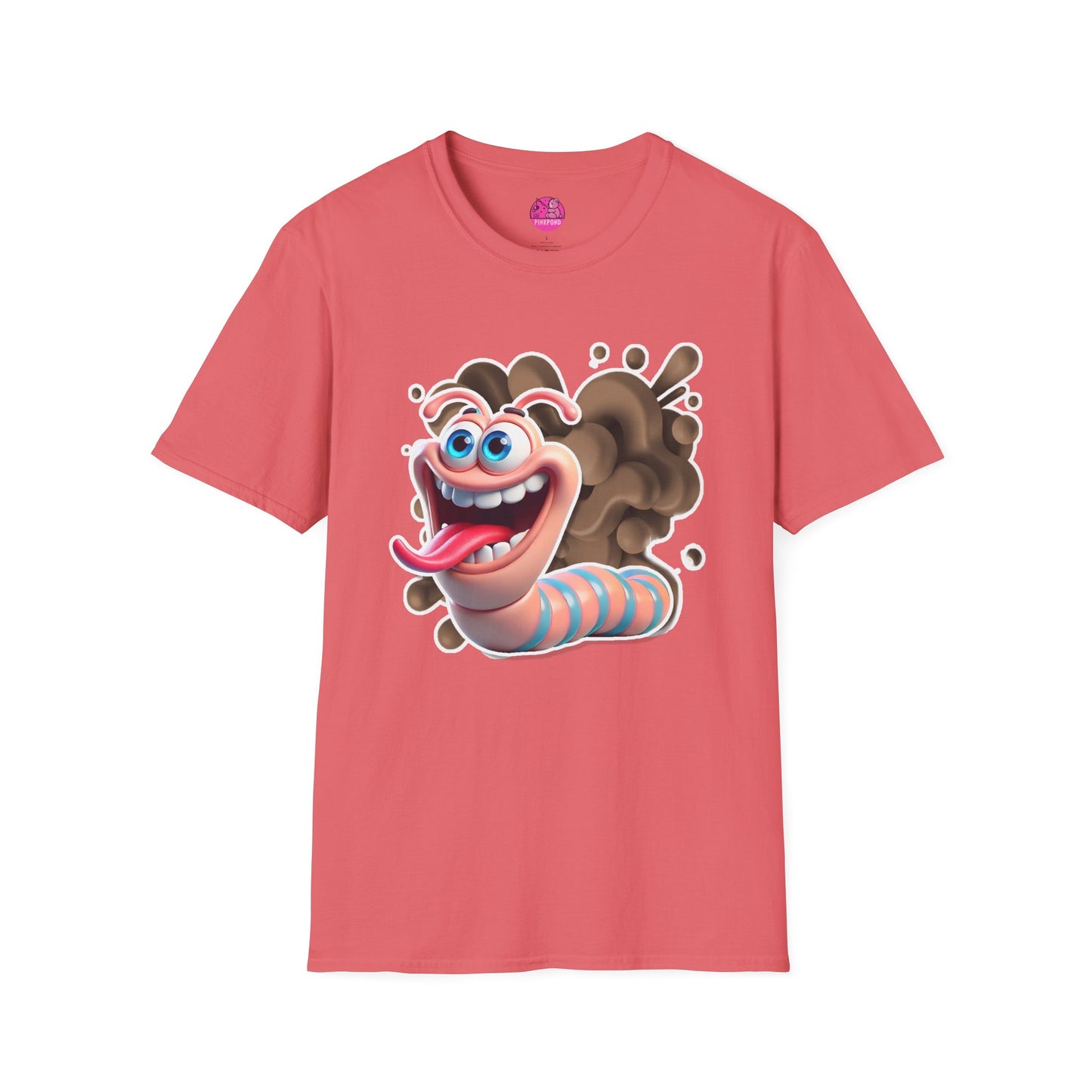 Willy the Worm T-Shirt - Wiggly and Wacky Unisex Softstyle Tee with 3D Design