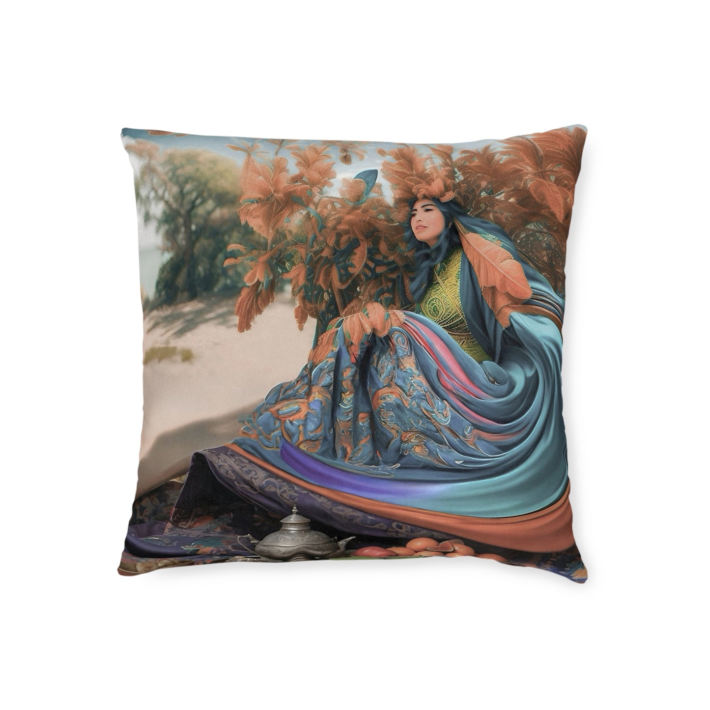 Square Pillow - PinkPond Cushion Scheherazade 12x12 Inch Double-Sided Print with Concealed Zip Soft Durable Cover Plush Inner Cushion