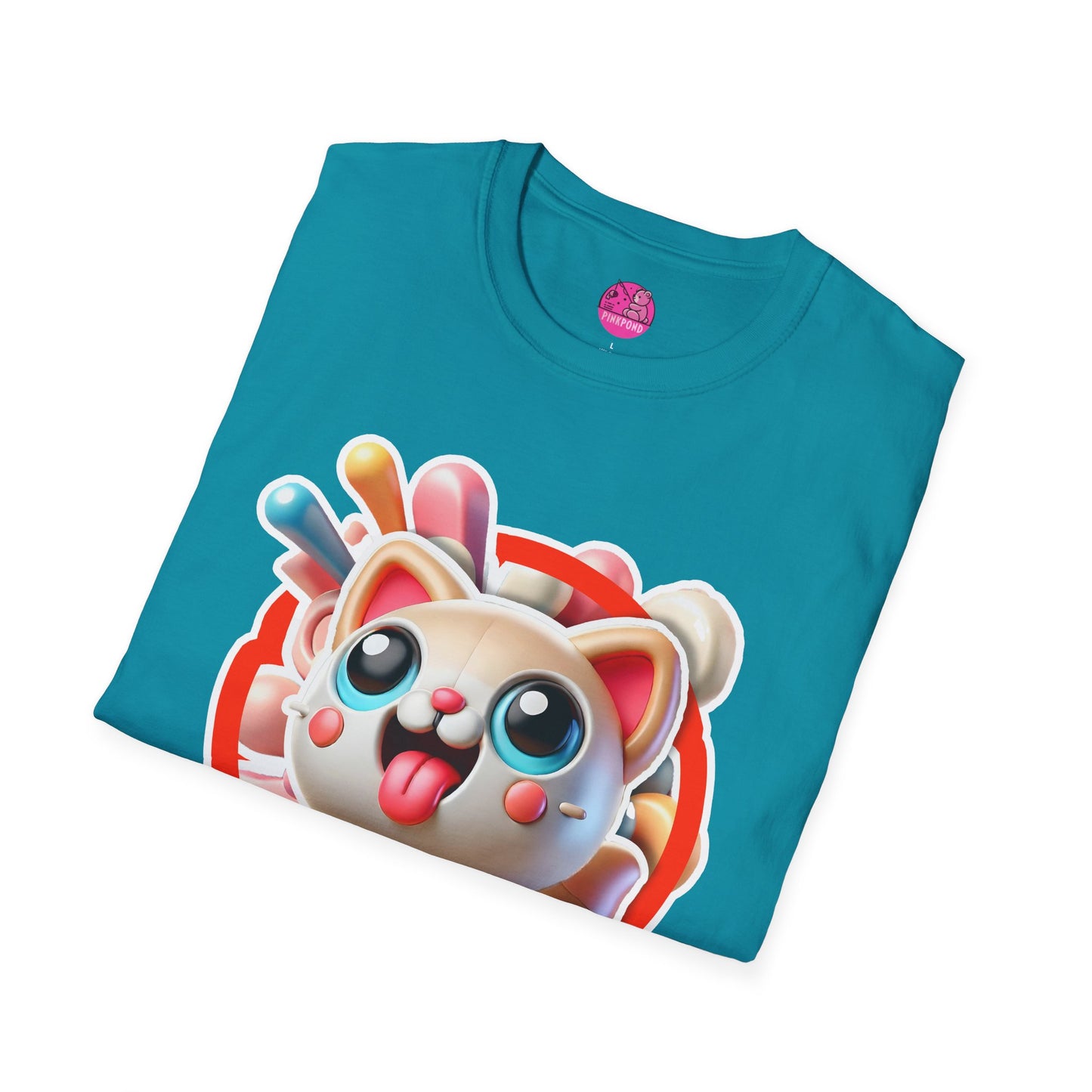 Katey Cat T-Shirt - Burst of Playful Energy | Unisex Softstyle