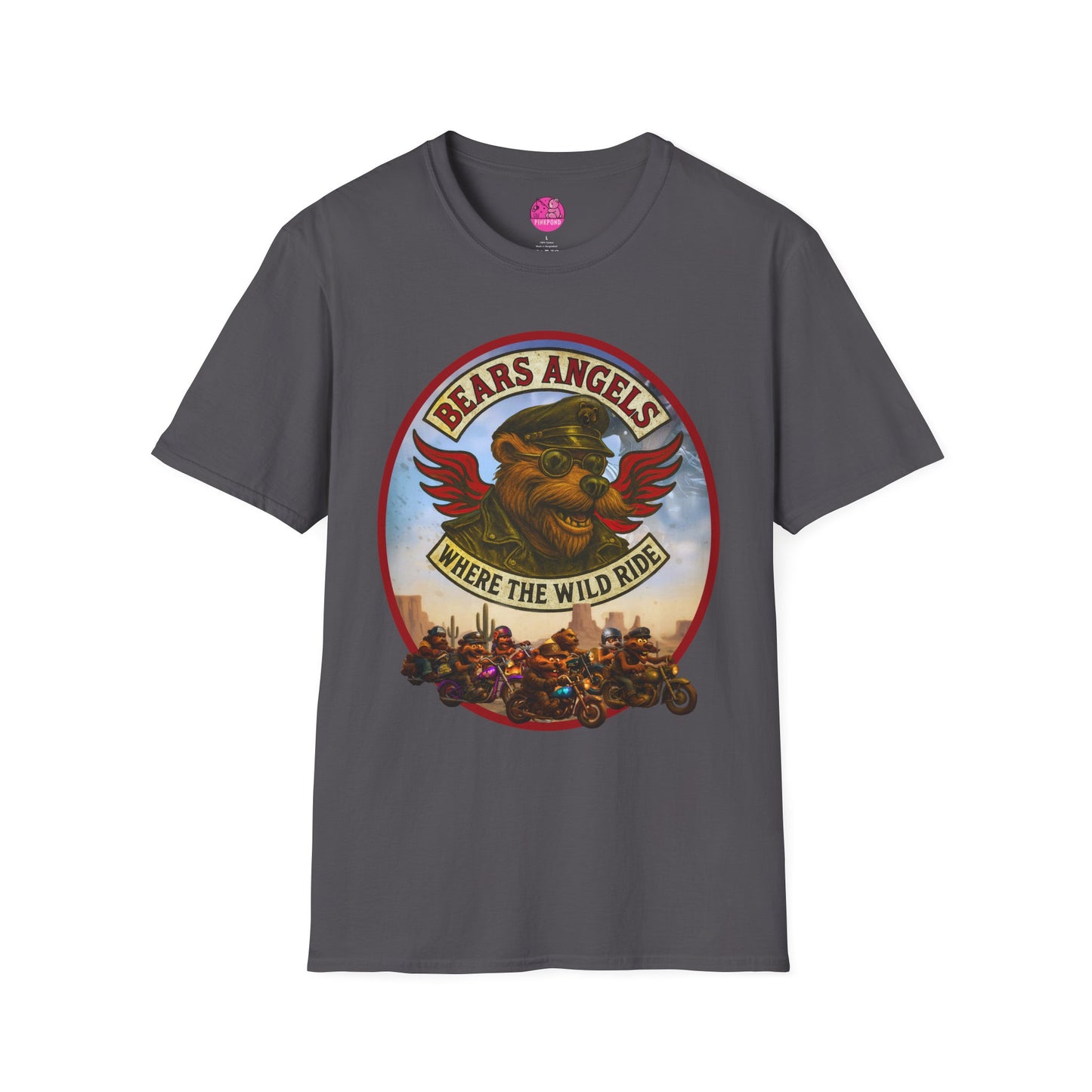 Biker Bear T-Shirt - Bears Angels Roundel, Ride With Pride