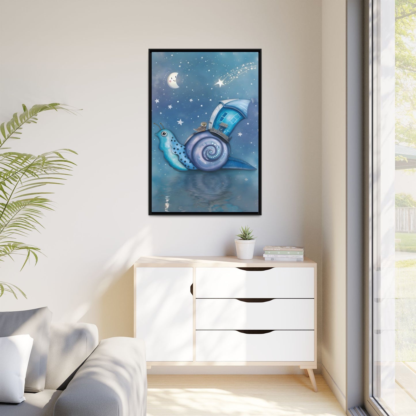 The Owl and the Snail Glided Upon a Sea of Stars by Andrew McCarter  - Canvas Print