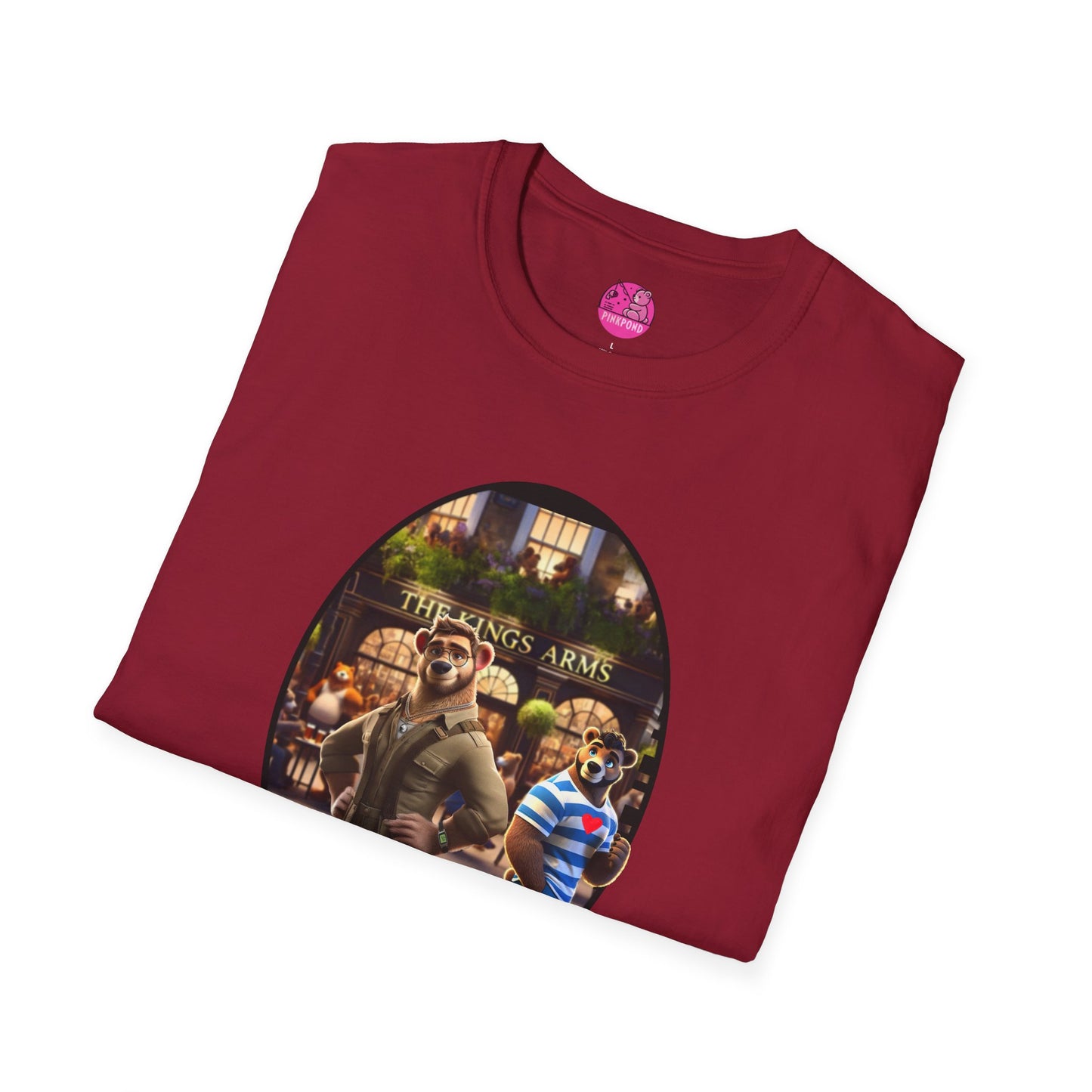 Retro Bear Scene T-Shirt - Fly-by Cruise at the Kings Arms
