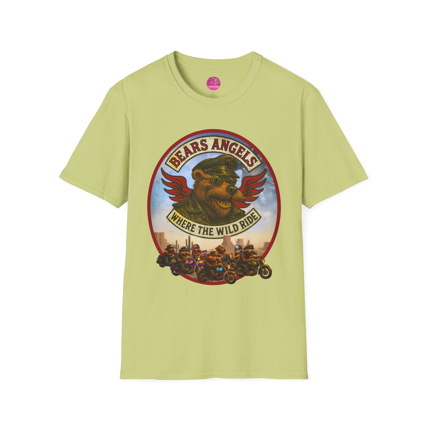 Biker Bear T-Shirt - Bears Angels Roundel, Ride With Pride