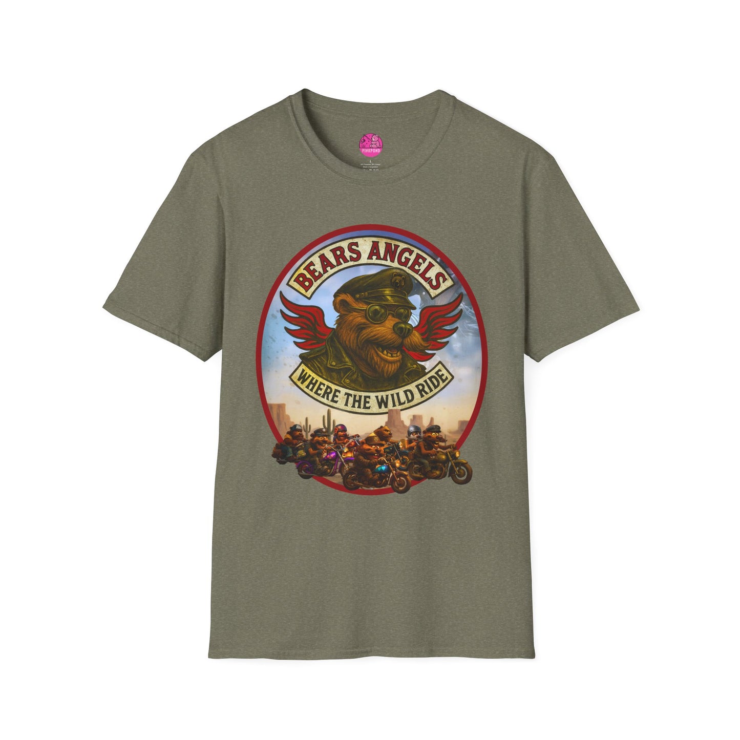 Biker Bear T-Shirt - Bears Angels Roundel, Ride With Pride