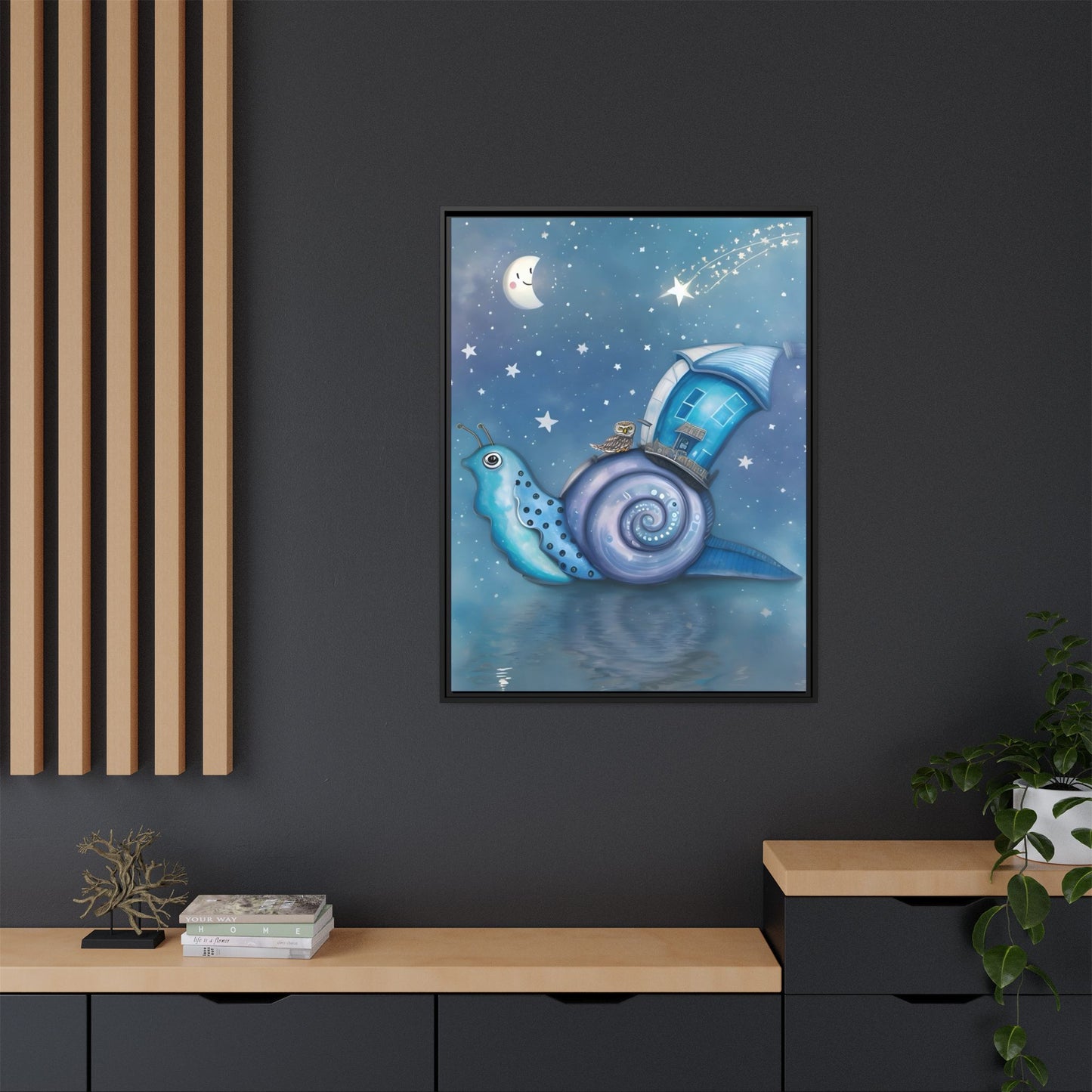 The Owl and the Snail Glided Upon a Sea of Stars by Andrew McCarter  - Canvas Print