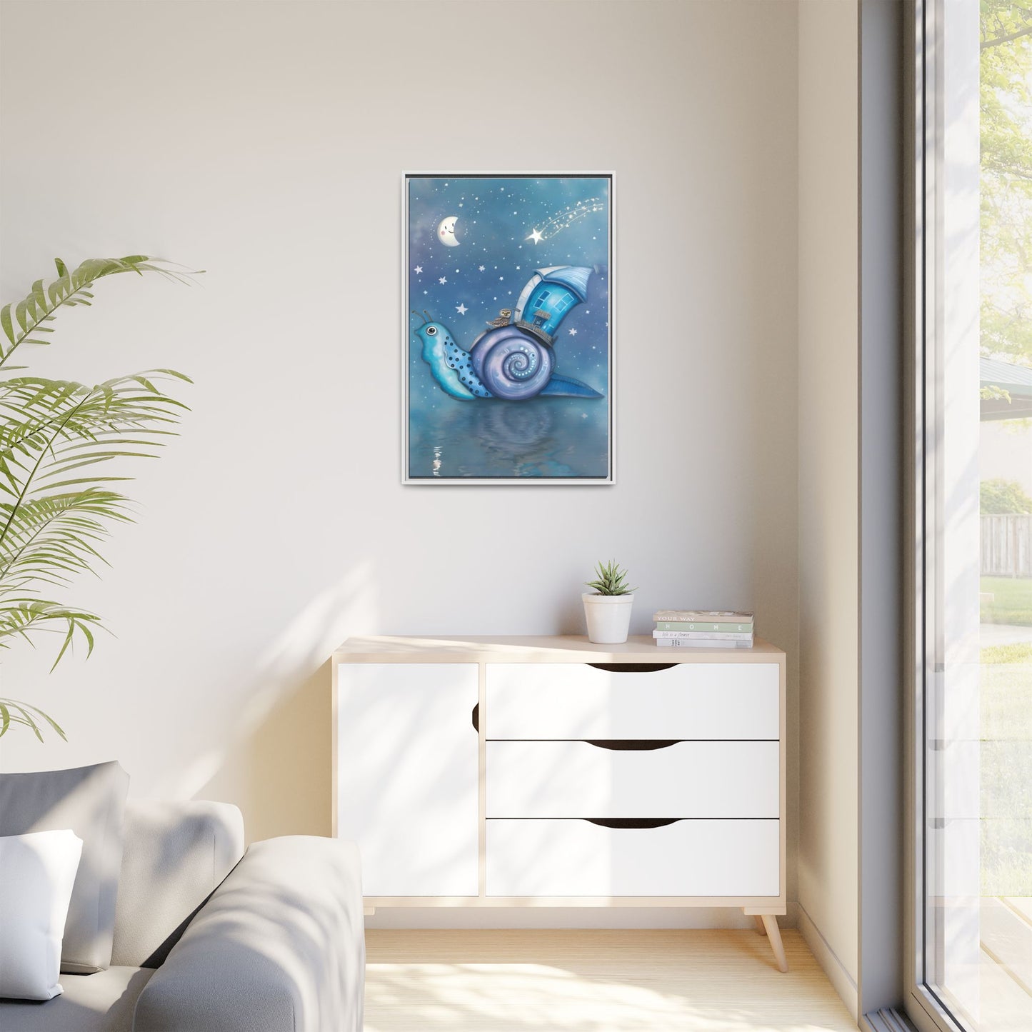 The Owl and the Snail Glided Upon a Sea of Stars by Andrew McCarter  - Canvas Print