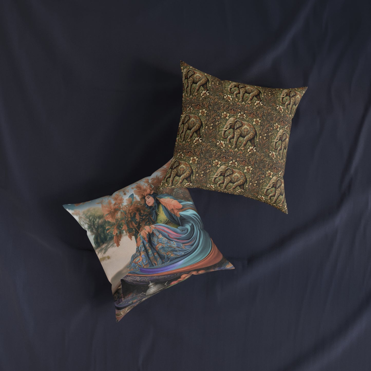 Square Pillow - PinkPond Cushion Scheherazade 12x12 Inch Double-Sided Print with Concealed Zip Soft Durable Cover Plush Inner Cushion