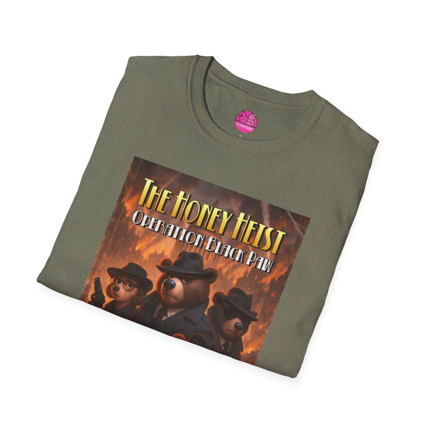 Unisex Tee - The Honey Heist: Operation Black Paw Noir Bear Detective Squad Shirt