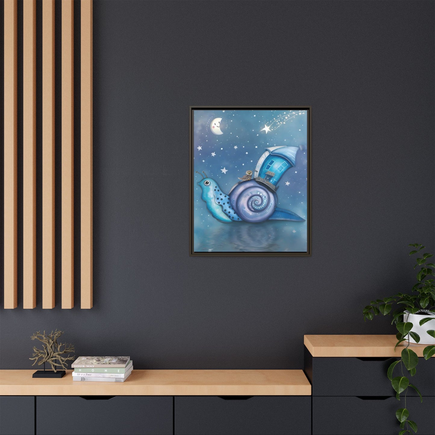 The Owl and the Snail Glided Upon a Sea of Stars by Andrew McCarter  - Canvas Print