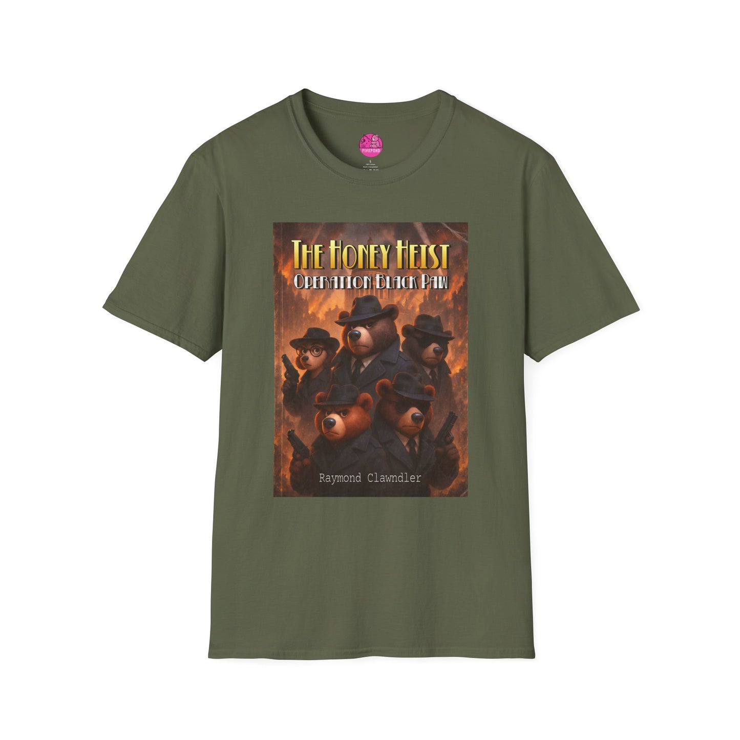 Unisex Tee - The Honey Heist: Operation Black Paw Noir Bear Detective Squad Shirt