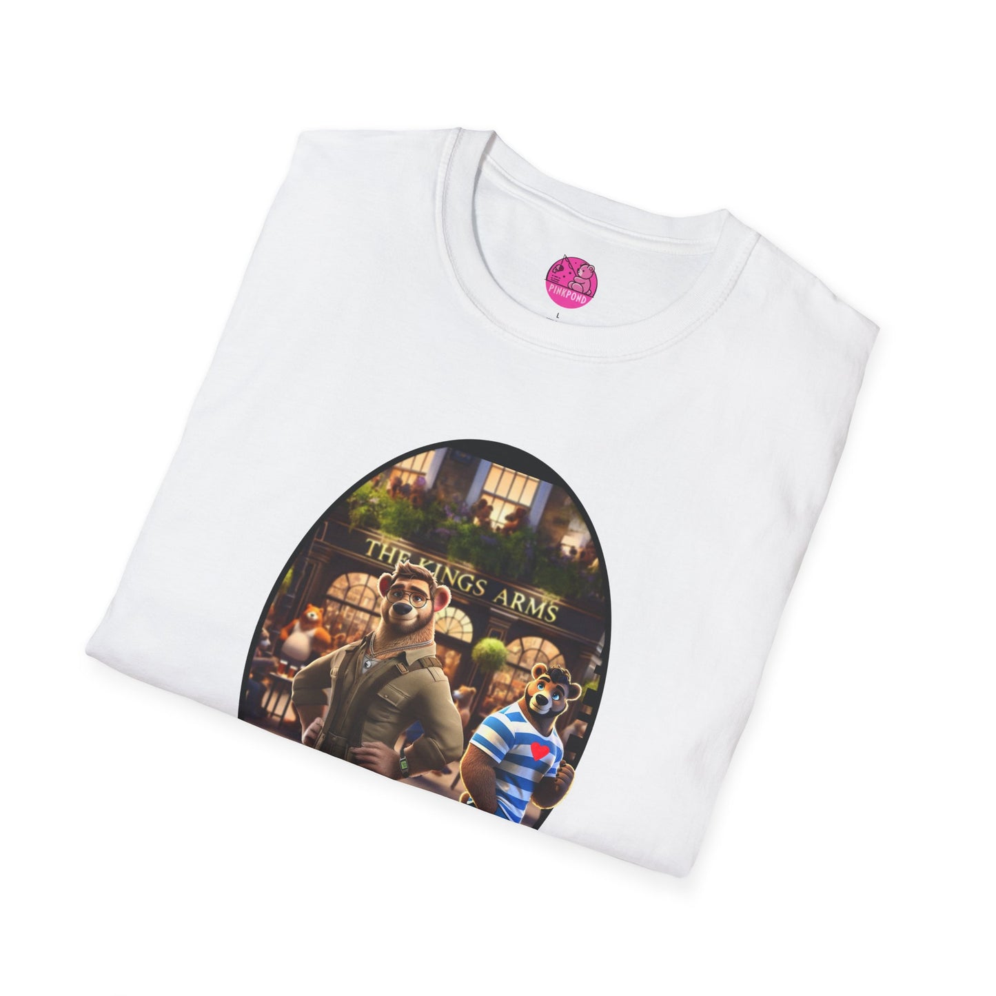 Retro Bear Scene T-Shirt - Fly-by Cruise at the Kings Arms