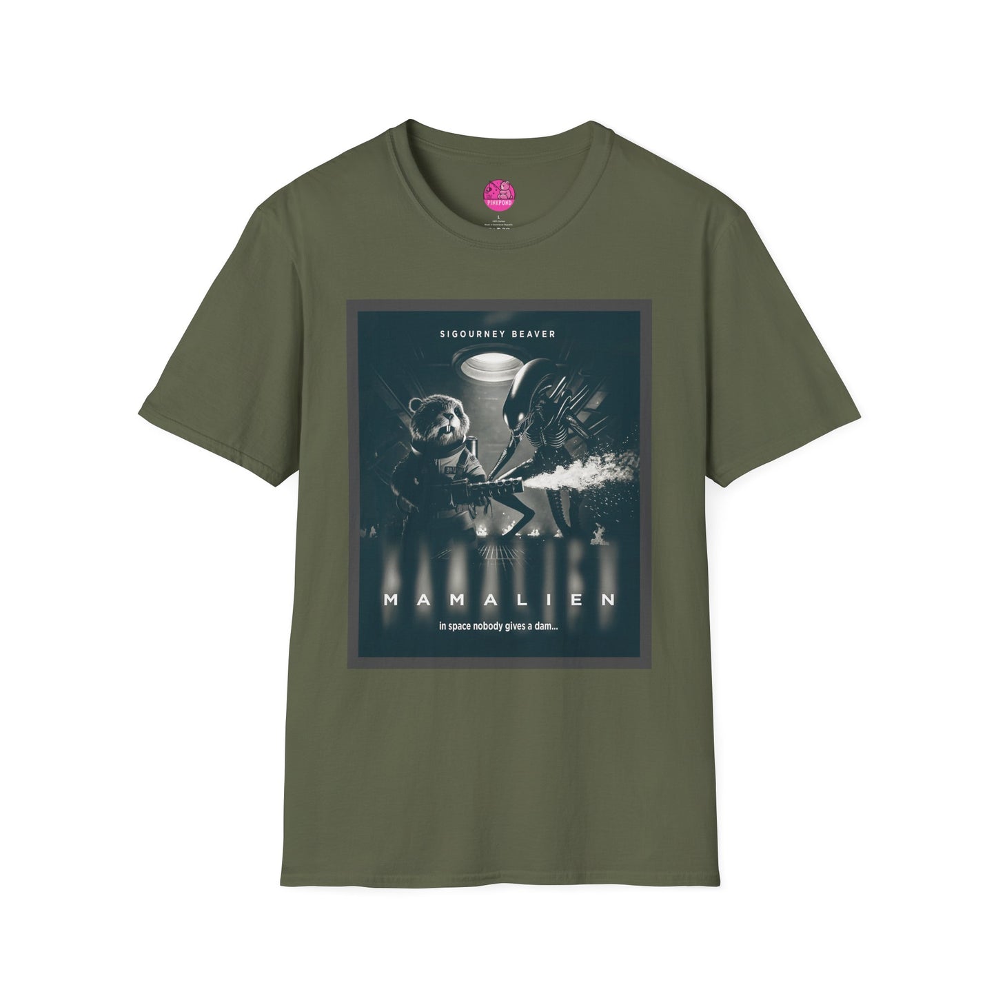Retro Noir Alien Parody Sci-Fi T-Shirt Featuring Sigourney Beaver