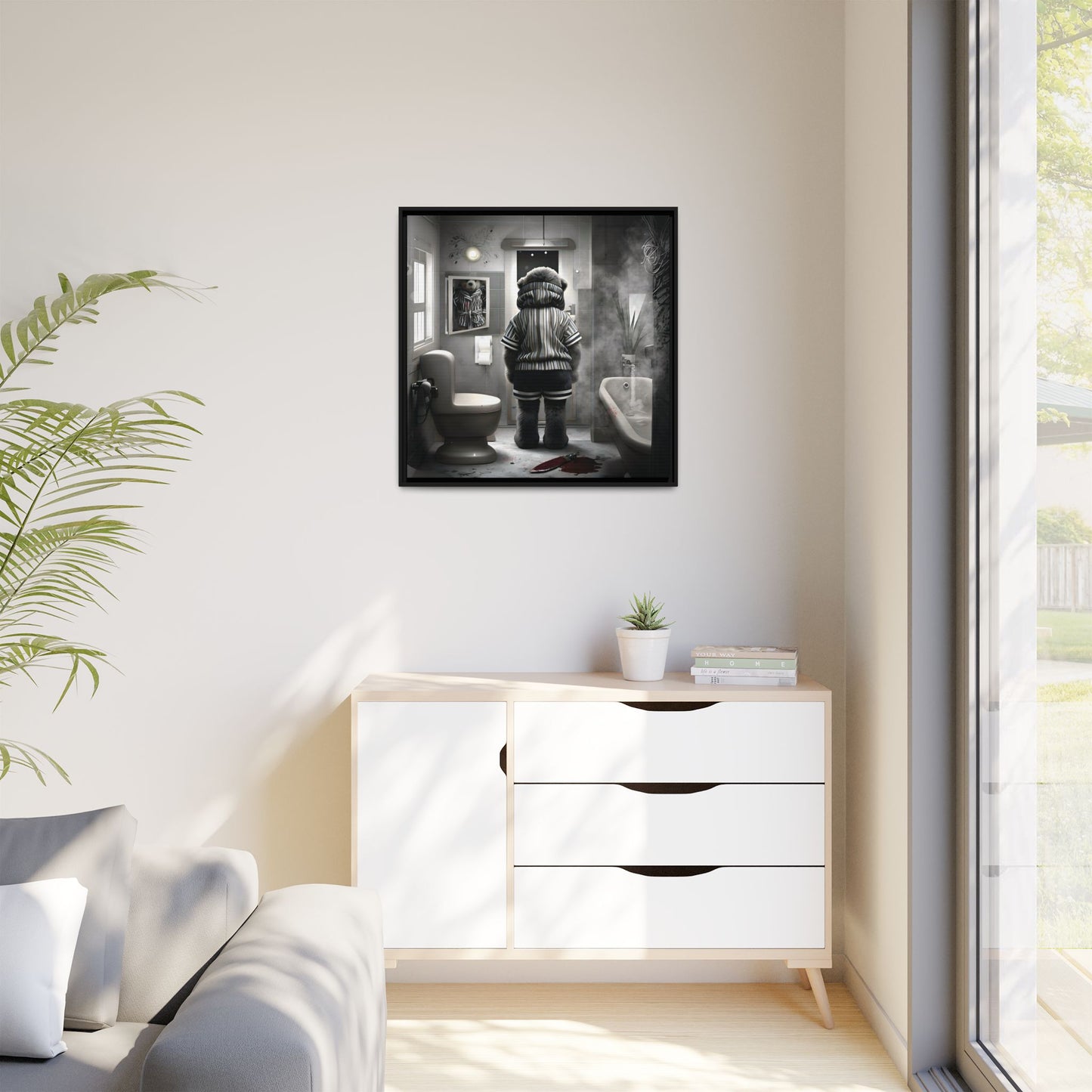 Canvas Art Print - The Untimely Demise of Benjamin Bear by Andrew McCarter, Dark Surreal Artwork