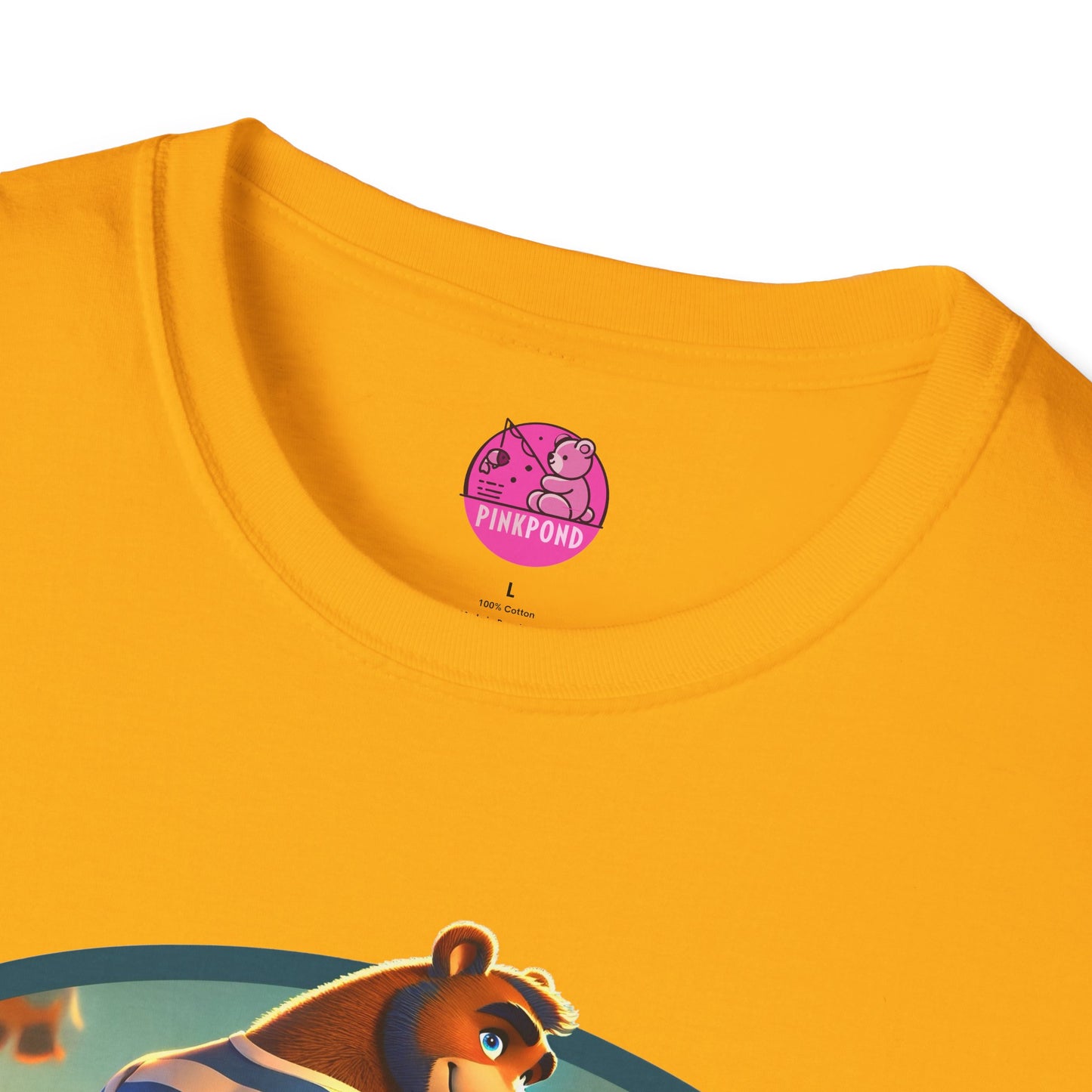 Beach Bear Bliss Softstyle T-Shirt - PinkPond Exclusive Vintage Design