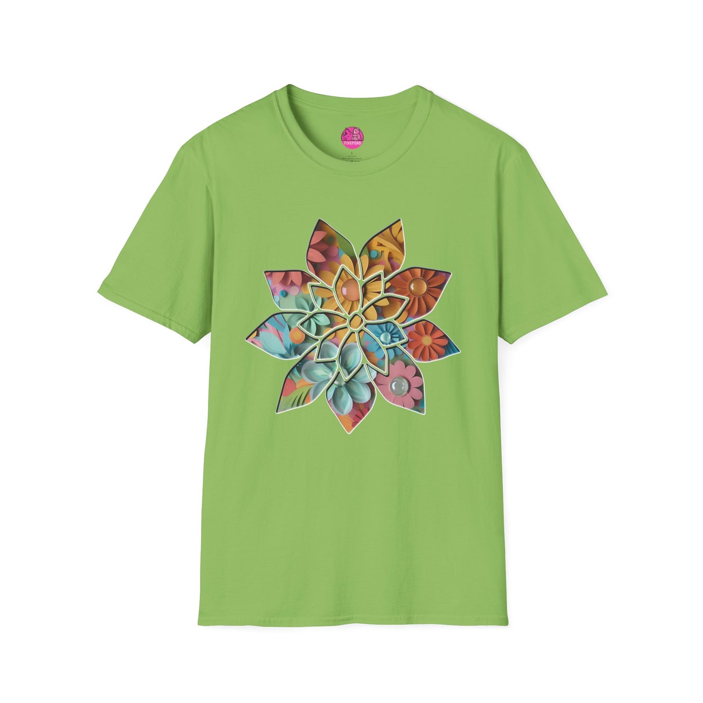 Blooming Beauty T-Shirt – A Burst of Color and Creativity- Unisex Softstyle Tee
