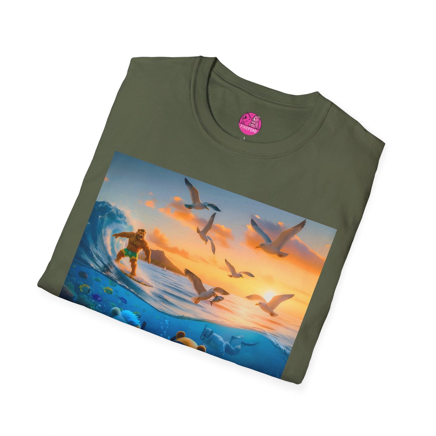 The Great Bearier Reef T-Shirt — PinkPond Snorkeling Bears Sunset Surf Tee