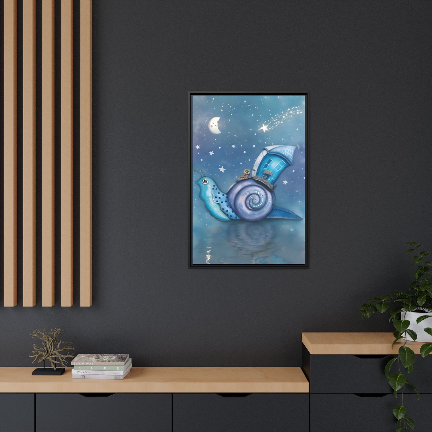 The Owl and the Snail Glided Upon a Sea of Stars by Andrew McCarter  - Canvas Print