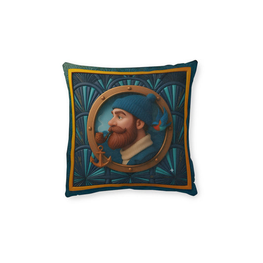 Square Pillow - PinkPond Sailor’s Sunset Cushion - Nautical and Psychedelic Home Decor