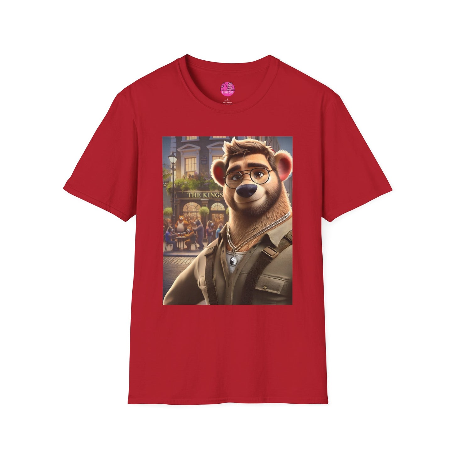 Bear T-Shirt - The King's Arms in Soho Design by PinkPond