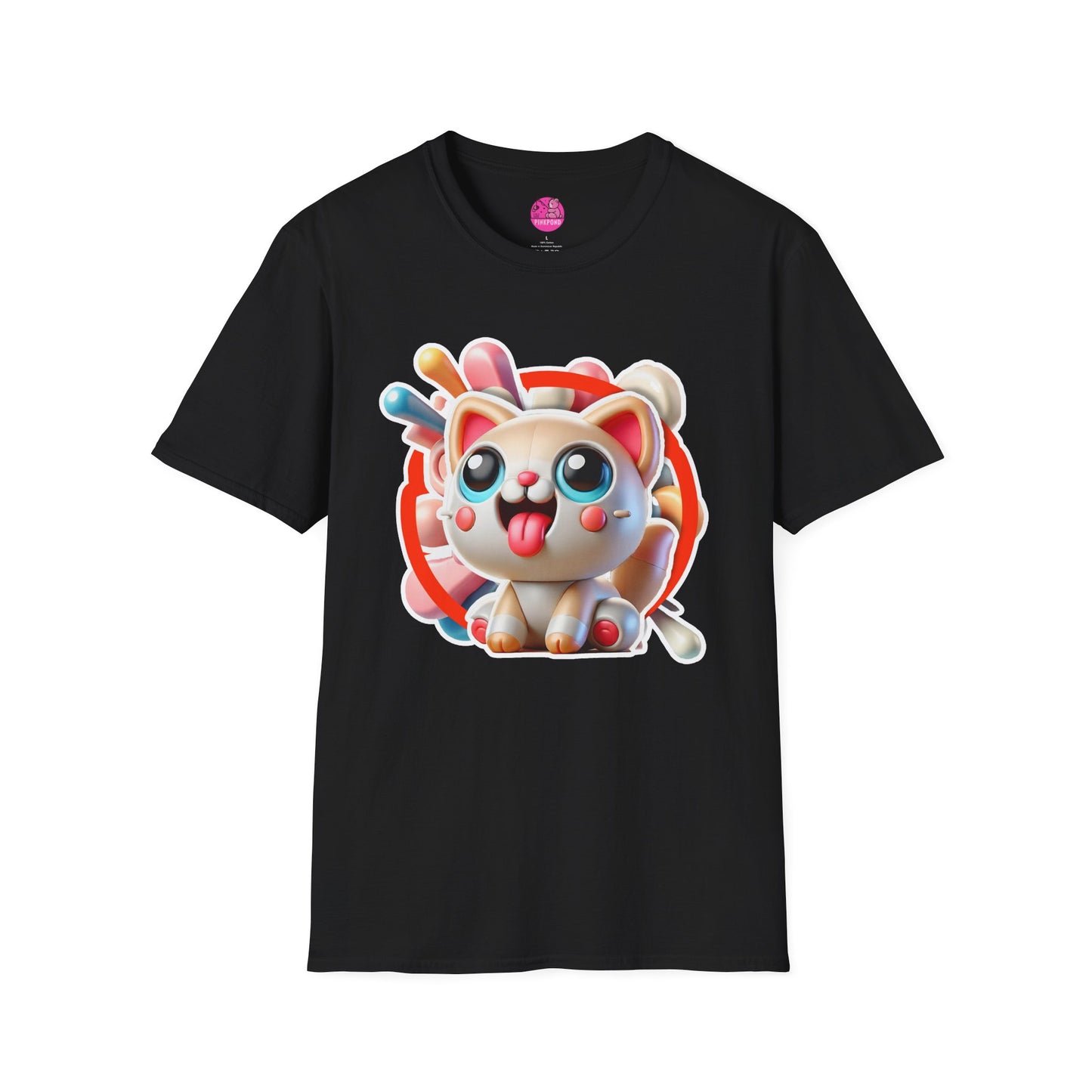 Katey Cat T-Shirt - Burst of Playful Energy | Unisex Softstyle