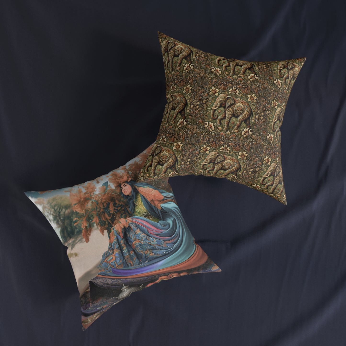 Square Pillow - PinkPond Cushion Scheherazade 12x12 Inch Double-Sided Print with Concealed Zip Soft Durable Cover Plush Inner Cushion