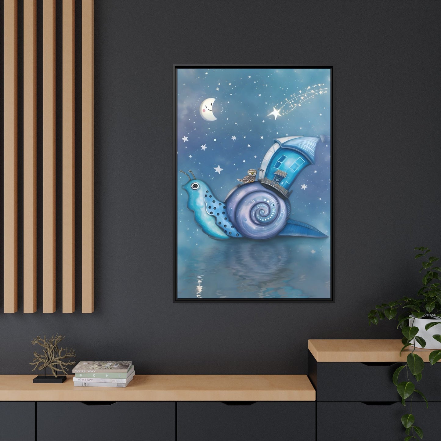 The Owl and the Snail Glided Upon a Sea of Stars by Andrew McCarter  - Canvas Print