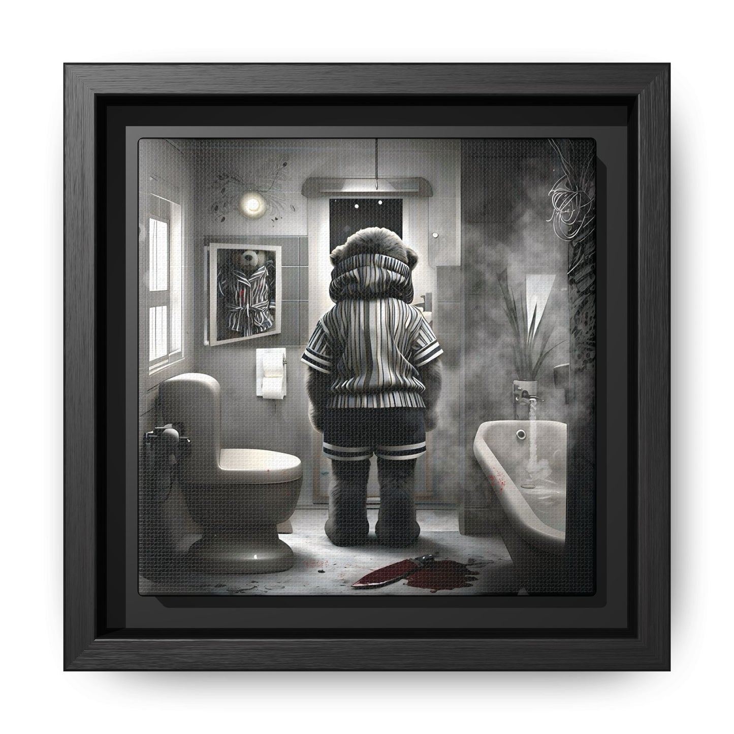 Canvas Art Print - The Untimely Demise of Benjamin Bear by Andrew McCarter, Dark Surreal Artwork