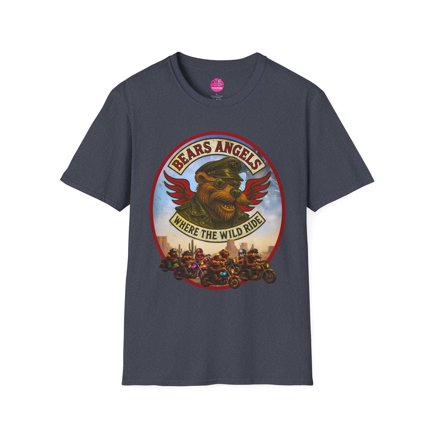 Biker Bear T-Shirt - Bears Angels Roundel, Ride With Pride