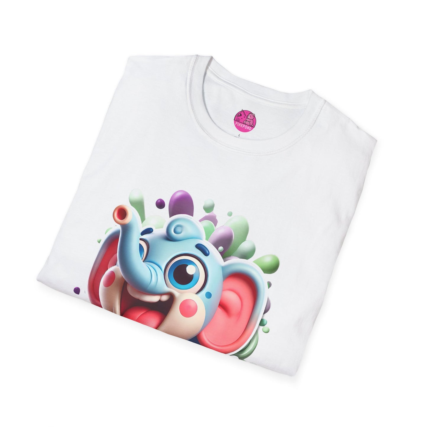 Eugene the Elephant T-Shirt - Unisex Softstyle Tee with Big Ears and Playful Charm
